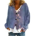 thumbnail image 1 of nerohusy Women's Cute Embroidery Daisy Floral Knit Cardigan Open Front Button Up Y2K Artistic Aesthetic Sweater Outwear 2025 Blue,M, 1 of 5