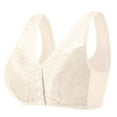 thumbnail image 1 of nerohusy Women's Lace Bralette,Womens Daisy Bra Front Closure Sports Bras Beauty Back Full Coverage Comfort Easy Close Bra Front Buckle Corset,Beige,100, 1 of 8