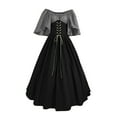 thumbnail image 1 of nerohusy Women's Medieval Victorian Dress Flare Sleeve Off Shoulder Medieval Dresses with Corset Patchwork Ball Gown 2025 Gray,S, 1 of 7
