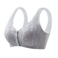 thumbnail image 1 of nerohusy Women's Plus Size Bras Front Closure No Underwire,Daisy Bras for Older Women,Daisy Bra,Daisy Bra for Seniors Front Closure,Comfortable Convenient No Wire Buckle Bra,Gray,M, 1 of 6