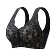 thumbnail image 1 of nerohusy Women's Plus Size Bras Front Closure No Underwire,Daisy Bras for Older Women,Daisy Bra,Daisy Bra for Seniors Front Closure,Comfortable Convenient No Wire Buckle Bra,Black,XL, 1 of 6