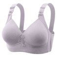 thumbnail image 1 of nerohusy Women's Plus Size Bras Underwire,Daisy Bras for Older Women,Daisy Bra,Daisy Bra for Seniors Front Closure,Comfortable Convenient No Wire Buckle Bra,Gray,L, 1 of 8