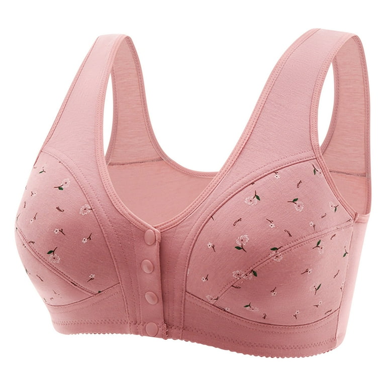 Women's Daisy Bra Sports Push Up Bras for Elderly No Underwire High Support  Front Closure Lisa Charm Daisy Bras Front Snaps Underwear Breathable