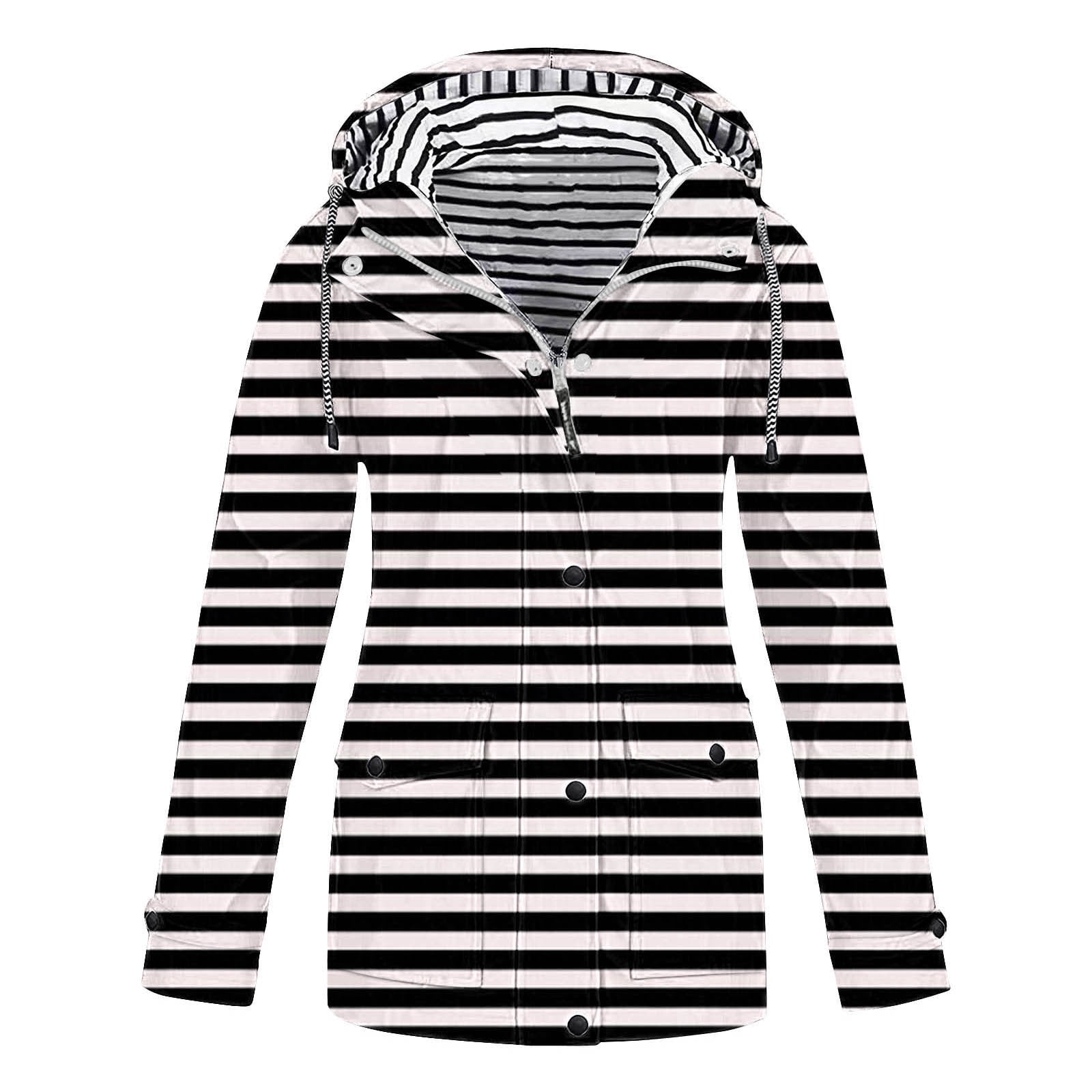 nerohusy Women's Rain Coats Plus Size Waterproof Rain Jacket Fleece