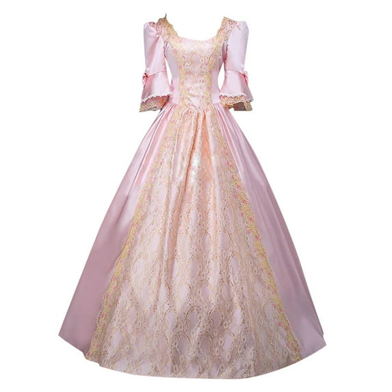 nerohusy Women's Victorian Dress 18th Century Medieval Ball Gown 2025 Southern Belle Costume Renaissance Dresses for Masquerade Party Pink,XXXXL