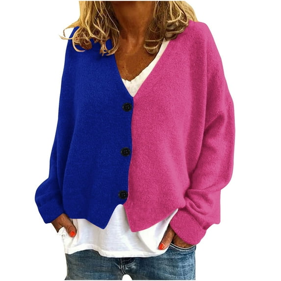 nerohusy Women's Vintage Floral Crop Cardigan Sweater Artistic Aesthetic Cable Knitted Oversized Sweater Outwear 2025 Hot Pink,XL
