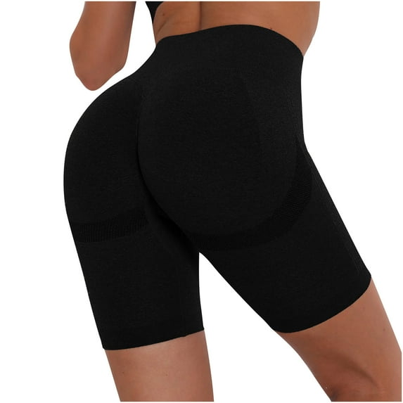 nerohusy Womens Bike Shorts,Women's Workout Shorts High Waisted Compression Yoga Spandex Volleyball Biker Shorts for Women Seamless Fitness Yoga Shorts,Black,M