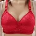 thumbnail image 1 of nerohusy Womens Bra No Wire Push Up,Wireless Push Up Bra for Women Soft Support No Underwire Bras Adjustable Comfortable Wire Free Bralette Everyday Wear,Red,M, 1 of 4