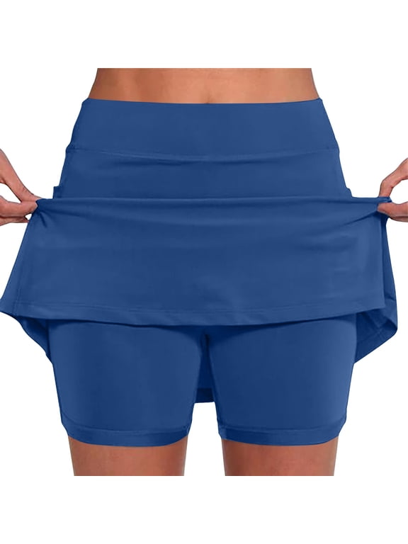 Womens Culottes,Athletic Yoga Culottes for Women 2024 Summer High Waisted Pockets Active Performance Elastic Yoga Tennis Skinny Shorts