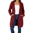 thumbnail image 1 of nerohusy Womens Long Tunic Hoodies Oversized Hooded Zip Up Sweatshirt Casual Fleece Pullover Hoodies Cute Trendy Sweaters Red,S, 1 of 9
