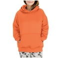 thumbnail image 1 of nerohusy Womens Oversize Cotton Sweatshirt with Pocket Long Sleeve Pullover Solid Hooded Hoodie Plain Orange,S, 1 of 8