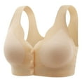 thumbnail image 1 of nerohusy Womens Plus Size Bras Front Closure,Daisy Bras for Older Women,Daisy Bra,Daisy Bra for Seniors Front Closure,Comfortable Convenient No Wire Buckle Bra,Beige,XXXL, 1 of 3