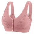 thumbnail image 1 of nerohusy Womens Plus Size Push Up Bra,Daisy Bras for Older Women,Daisy Bra,Daisy Bra for Seniors Front Closure,Comfortable Convenient No Wire Buckle Bra,Pink,XXL, 1 of 4