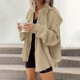 thumbnail image 1 of nerohusy Womens Waffle Knit Plaid Shacket Boyfriend Button Down Shirt Hooded Jacket Lightweight Loose Long Sleeve Tops 2024 Khaki,M, 1 of 6
