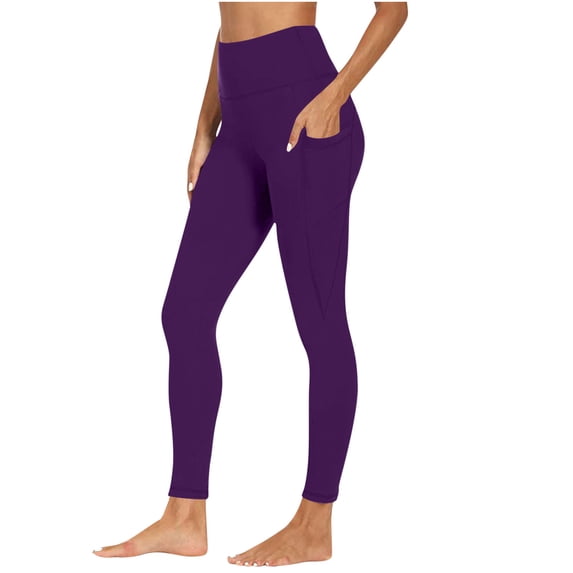 nerohusy Womens Workout Leggings Seamless Tummy Control Yoga Pants Scrunch Butt Lifting Compression Gym Athletic Leggings 2025 Purple,S