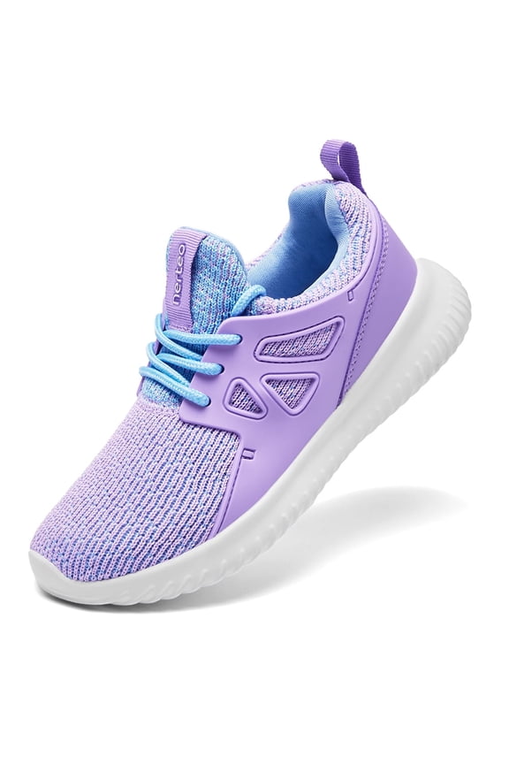 Girls Shoes Slip on Kids Running Sneakers | Teen Child Youth Shoes. Machin Washable Light Purple Size 6 US Big Kid