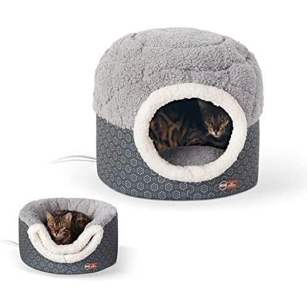 nest heated cat bed for indoor cats & kittens, 2in1 heated cat cave
