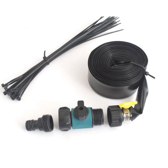 neszzmir 50 ft Flat Sprinkler Hose for Lawn & Garden Watering, Heavy Duty No-Kink Irrigation Hose with Stakes
