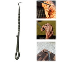 neszzmir BBQ Flipper Turner Meat Hook, 35cm Stainless Steel Heavy Duty Pigtail Hook with Ergonomic Handle, Easy to Clean, BBQ Grilling Tool for Steaks, Ribs, Chicken & Vegetables
