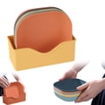 thumbnail image 1 of neszzmir Dinner Plates Set of 5 Reusable Wheat Straw Plastic Plates Microwave Dishwasher Safe Unbreakable Stackable Dinnerware for Kitchen Camping Picnic Outdoor Everyday Use Orange 5.7 Inch, 1 of 8
