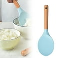 thumbnail image 1 of neszzmir Multifunctional Silicone Cooking Spoon with Wooden Handle – Nonstick Rice Paddle for Stirring, Mixing, Basting, Scooping, Scraping – Blue, Kitchen Utensil for Home & Professional Use, 1 of 9