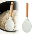 thumbnail image 1 of neszzmir Multifunctional Silicone Cooking Spoon with Wooden Handle – Nonstick Rice Paddle for Stirring, Mixing, Scooping, Basting, Scraping – Black, 1 of 9