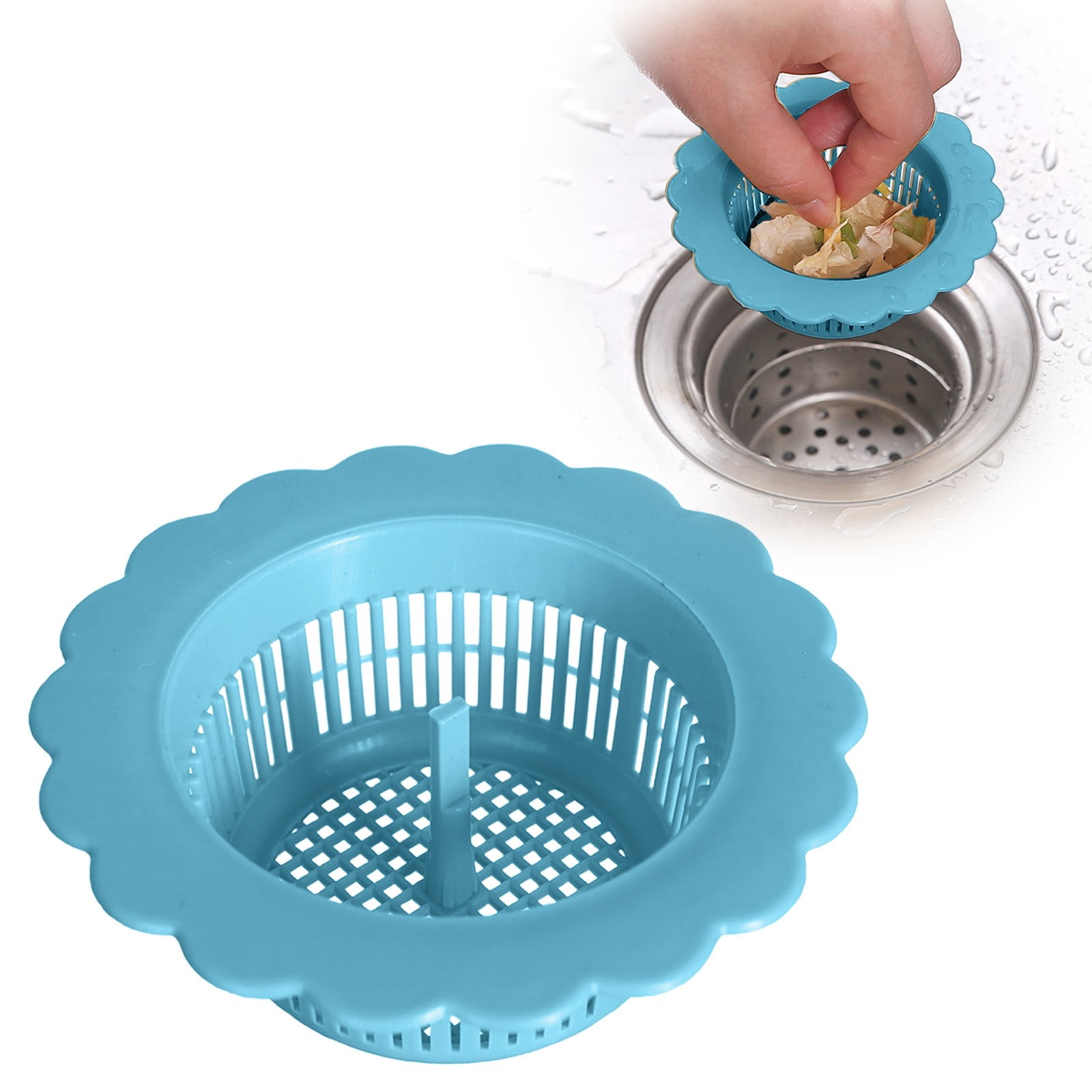 neszzmir Plastic Kitchen Sink Drain Strainer with Handle – Anti-Clog ...