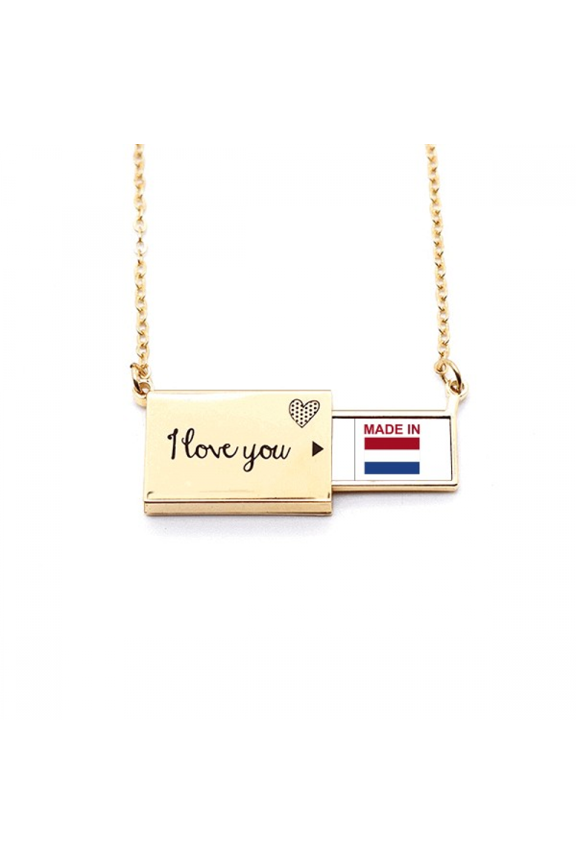 netherlands country letter envelope necklace pendant jewelry