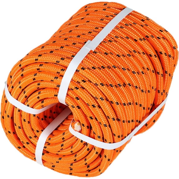 netuera 1/2 Inch x 200 FT Double Braid Polyester Arborist Rigging Rope,Nylon Pulling Rope Arborist Rigging Rope Sailing Rope for Camping Swings Arborist Gardening Marine, Orange & Black