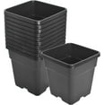 thumbnail image 1 of netuera 10 Pcs Plastic Planter Pots, 1/2/3/5/7/10 Gallon Black Flower Square Pot for Garden Yad Office with Drainage Hole, 1 of 7