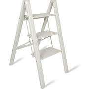 netuera 3 Step Ladder Folding Step Stool with Anti-Slip Pedal Aluminum Portable Kitchen Ladder Suitable for Household Office 330LBS Capacity