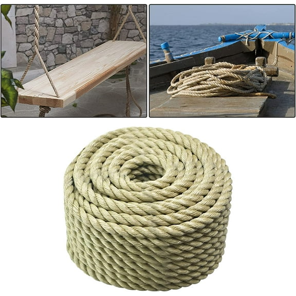 netuera 3 Strand 100ft Poly Manila Rope Dock Cordage Farm Fitness Nautical Crafts