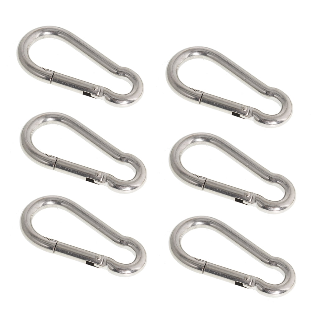 Netuera 304 Stainless Steel Spring Snap Hook Carabiners, 3.15 in, 440 lb Capacity, 6 Piece