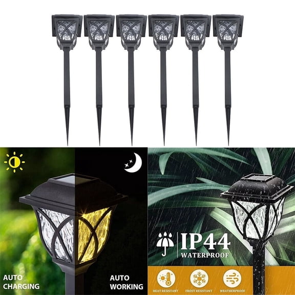 netuera 6 Pack Outdoor LED Solar Pathway Lights Ground Waterproof Garden Landscape Lamp