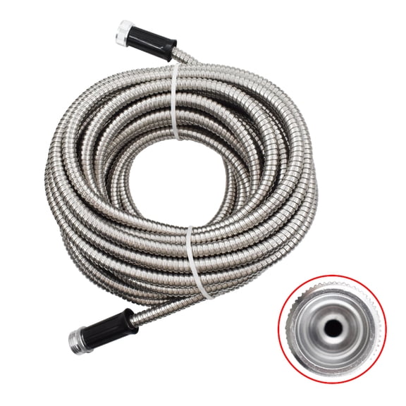 netuera 75 ft Stainless Steel Garden Hose Lightweight Metal Water Hoses Portable