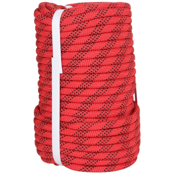 netuera Arborist Rope, 3/8 Inch by 100 Feet Braided Polyester Arborist Rigging Rope for Flagpole Halyard Clothesline Camping Sailing Swings(Red&Black)