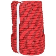 netuera Arborist Rope, 3/8 Inch by 100 Feet Braided Polyester Arborist Rigging Rope for Flagpole Halyard Clothesline Camping Sailing SwingsRed&Black