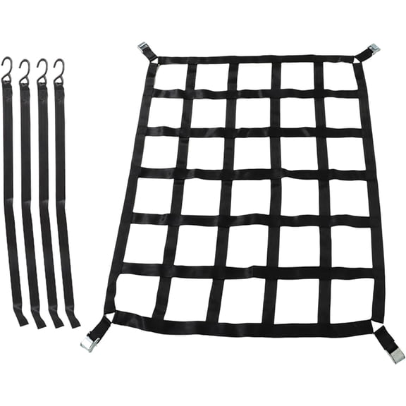 netuera Cargo Net, Heavy Duty Cargo Net with S-Hook Fittings, Adjustable Trailer Cargo Net, Truck Bed Net, Black (3.5FT x 4.2FT)