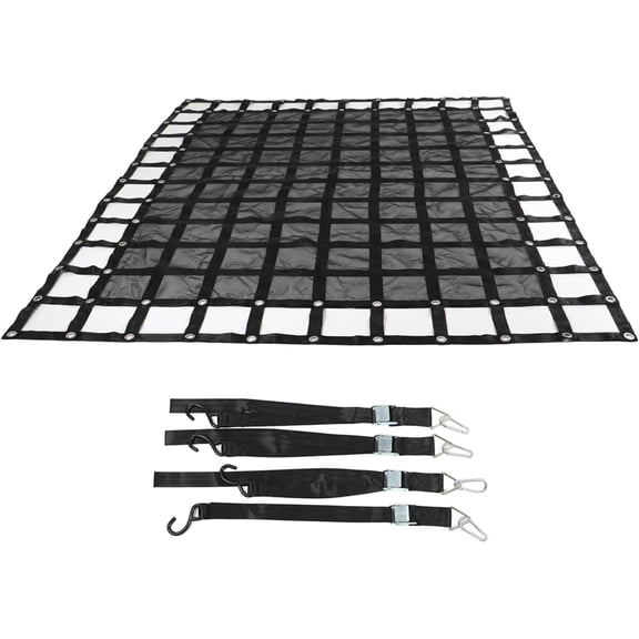 netuera Cargo Net, Heavy Duty Cargo Net with S-Hook Fittings, Adjustable Trailer Cargo Net, Truck Bed Net, Black (6.75FT x 8FT)