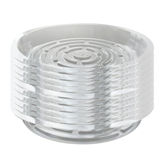 netuera Clear Plastic Plant Saucers Trays - 10 Pack 10 Inches Flower Plant Pot Saucer Drip Trays for Indoors Outdoors