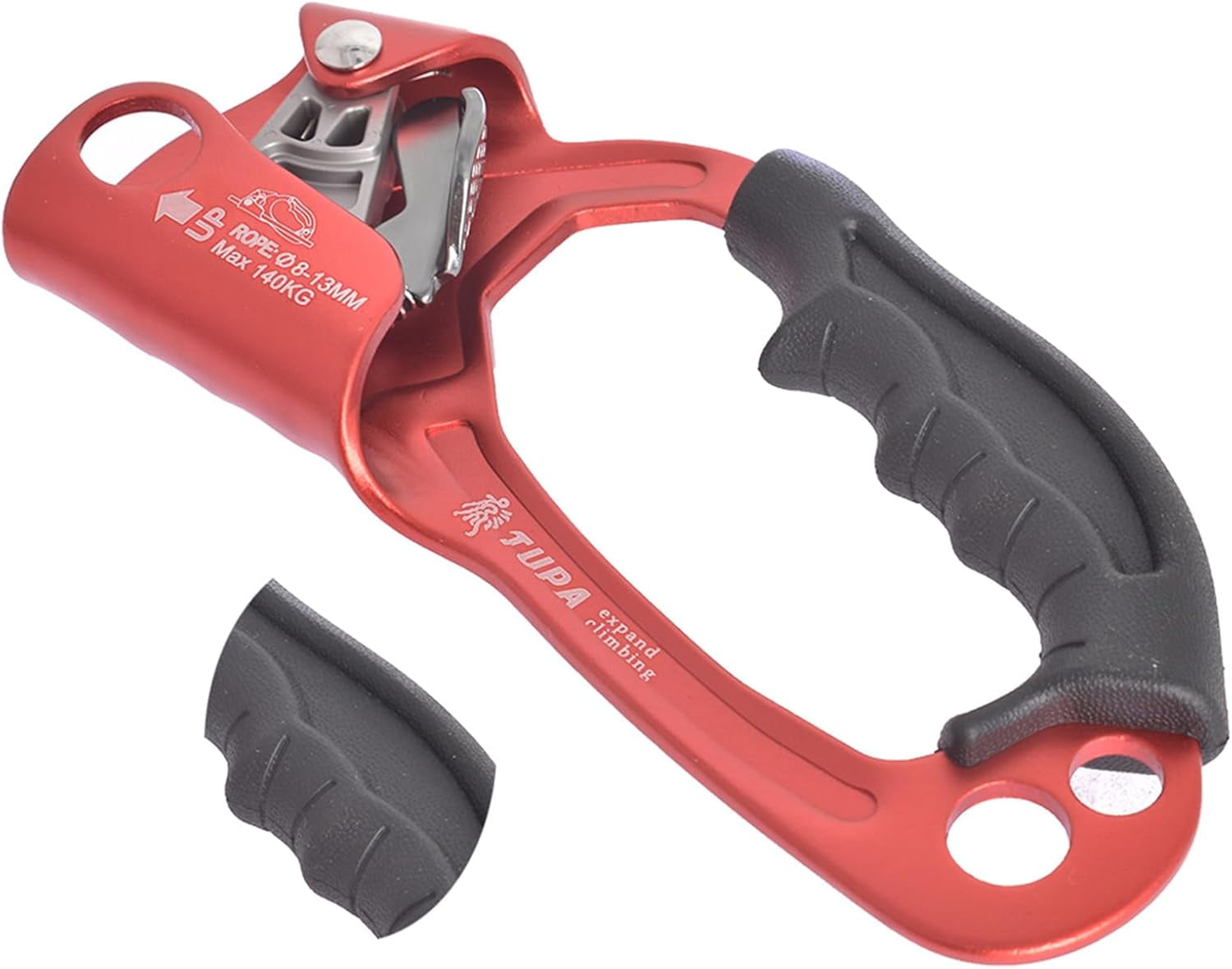 netuera Climber (Right Hand+Red) Climbing Equipment Handled Rope Clamp Ergonomic Design for Easy Ascents