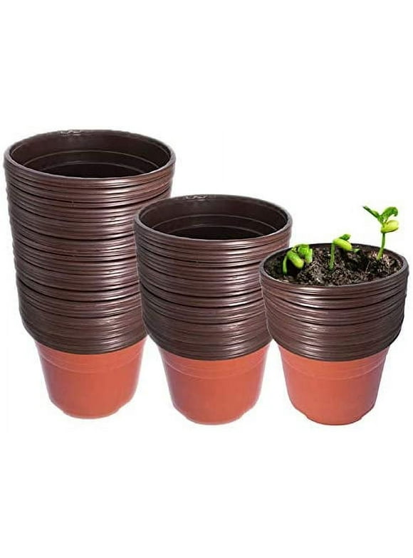 netuera New Plastic Plant Flower Pots Nursery Seedlings Pot Plant 100Pcs