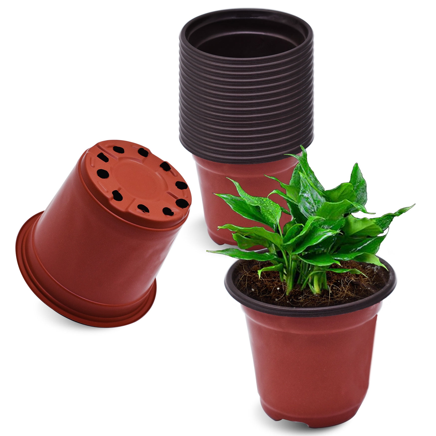 netuera Plastic Plant Flower Pots Nursery Seedlings Pot Plant 100Pcs ...