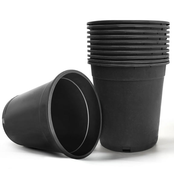 netuera Premium Black Plastic Nursery Plant Container Garden Planter Pots 11 pack