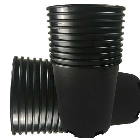 netuera Premium Black Plastic Nursery Plant Container Garden Planter Pots Black