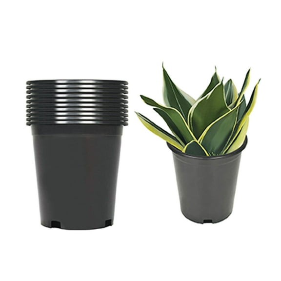 netuera Premium Black Plastic Nursery Plant Container Garden Planter Pots Black