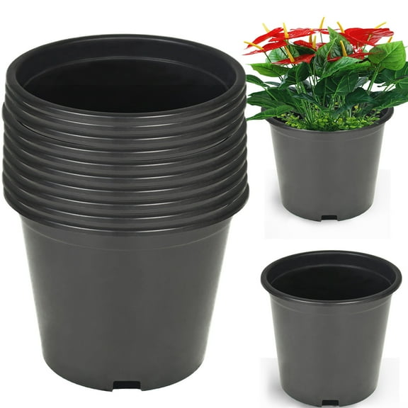 netuera Premium Black Plastic Nursery Plant Container Garden Planter Pots