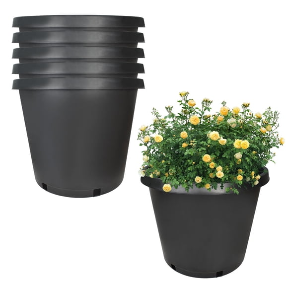 netuera Premium Black Plastic Nursery Plant Container Garden Planter Pots