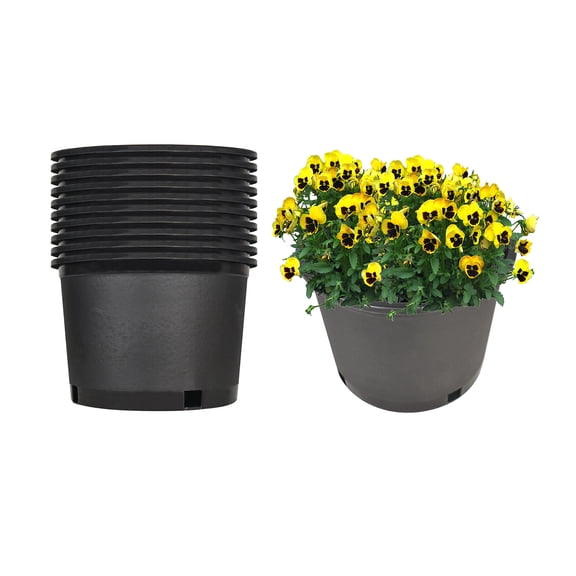 netuera Premium Black Plastic Nursery Plant Container Garden Planter Pots