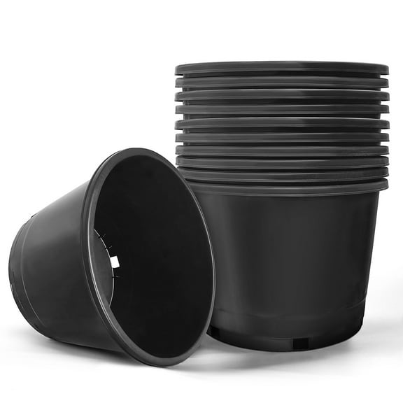 netuera Premium Black Plastic Nursery Plant Container Garden Planter Pots